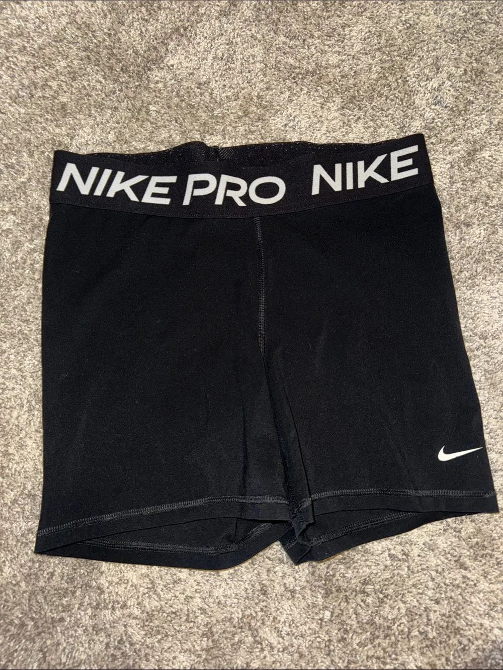 Nike Black Compression Training Shorts with White Swoosh